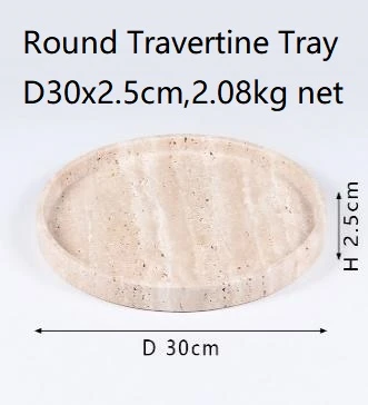 Round Travertine Stone Tray L size Round Travertine Stone Tray L size